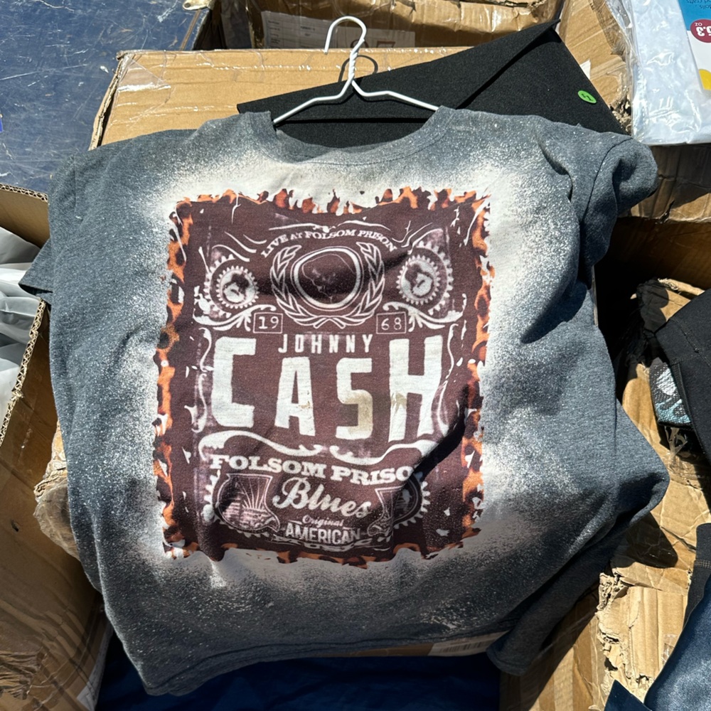 Gray Graphic Johnny Cash T shirts